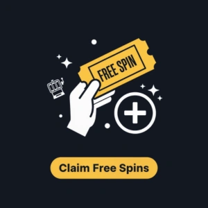 Der „Freispiele sichern“-Button von Bitguruz zeigt eine Hand, die ein Freispiel-Ticket und ein Pluszeichen hält – so wirst du dazu aufgefordert, dir dein Freispiele-Angebot zu holen.