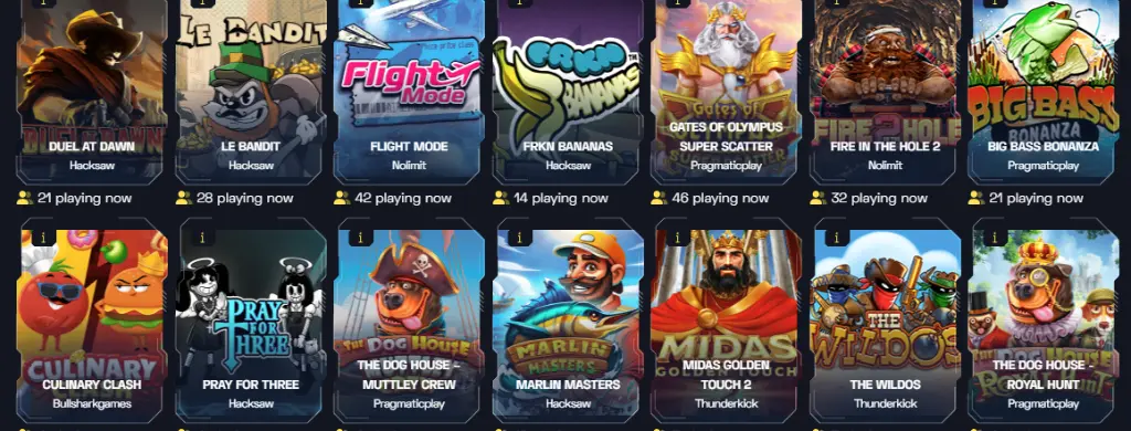 Wybór slotów w Bitguruz Casino