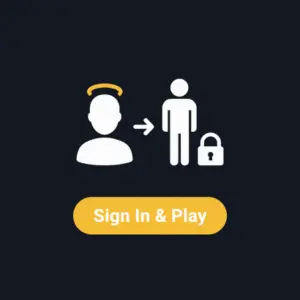 The Bitguruz "Sign In & Play" button includes a user icon, an arrow, and a locked figure, guiding users to sign in and start playing.
