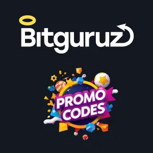 Bitguruz logo with a vibrant promo code graphic, symbolizing online deals and discounts.