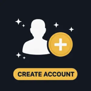 Bitguruz Casino create account icon with a user silhouette and plus-sign badge.